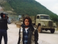 Reporting along with the late cameraman Kostas Kandilis from mount Igman Sarajevo,1995