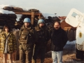With UNPROFOR soldiers and cameraman George Papadopoulos, Sarajevo,1994