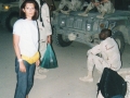 Preparing for a night patrol with american soldiers, Baghdad, 2003