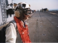 Reporting aboard US aircraft carrier Belleau Wood, Persian Gulf, 1998