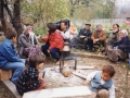 Interviewing along with cameraman Stamos Prousalis homeless people after earthquake hits Duzce, Turkey, 1999