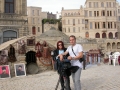 Reporting from Baku along with cameraman John Manousos, Azerbaijan, 2003